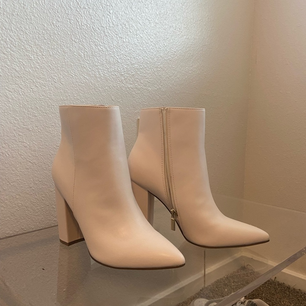 White Heeled Booties